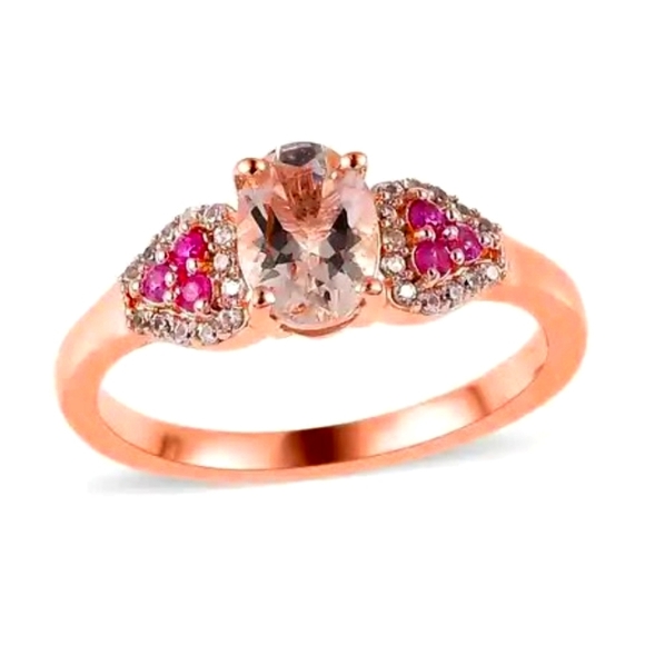 Marropino Morganite and Multigemstone in Vermeil Rose Gold over Sterling - Picture 5 of 6
